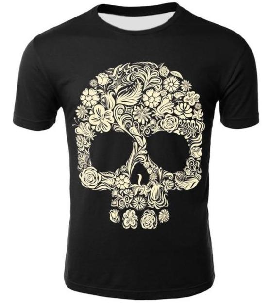 Flower Skull T Shirt