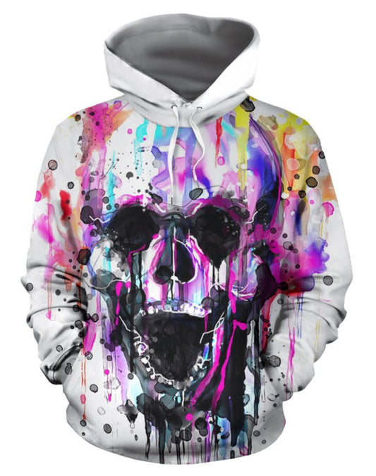 Skull Sweatshirt Colorful Painting