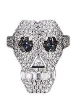 Girl Skull Ring With Diamond