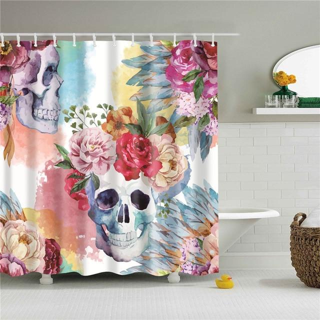 Girly Skull Shower Curtain