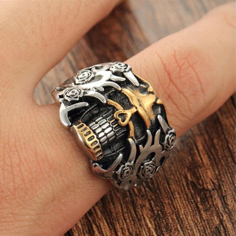 Gold Skeleton Ring | Skull Action