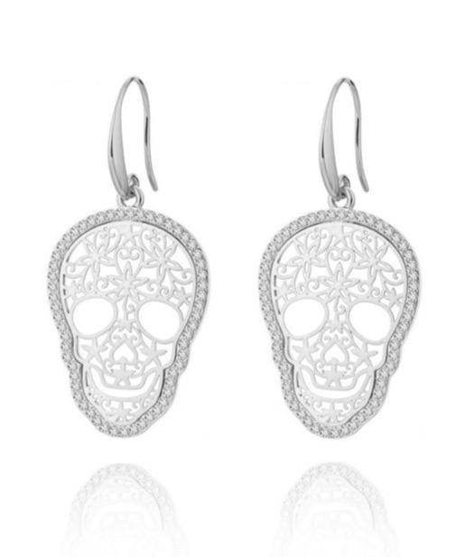 Silver Skull Earring