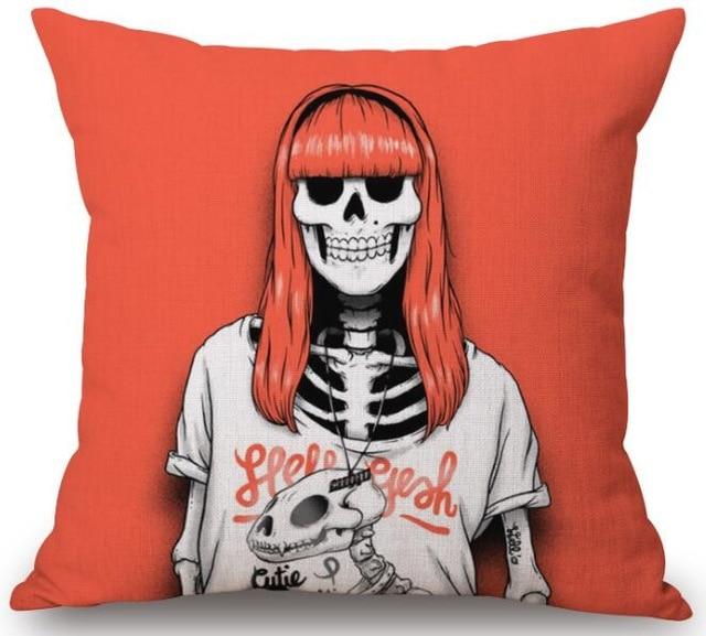 Goth Skeleton Pillow