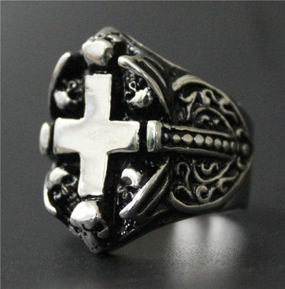 Gothic Cross Ring | Skull Action
