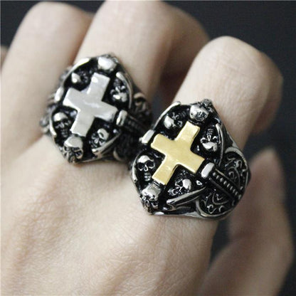 Gothic Cross Ring | Skull Action