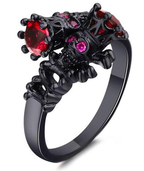 gothic skull engagement rings