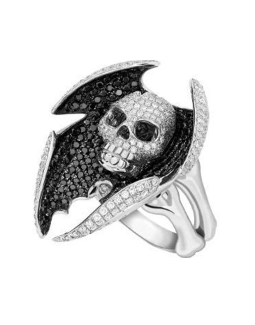 gothic skull ring black