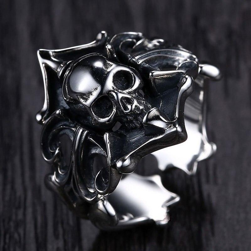 Gothic Sterling Silver Ring | Skull Action