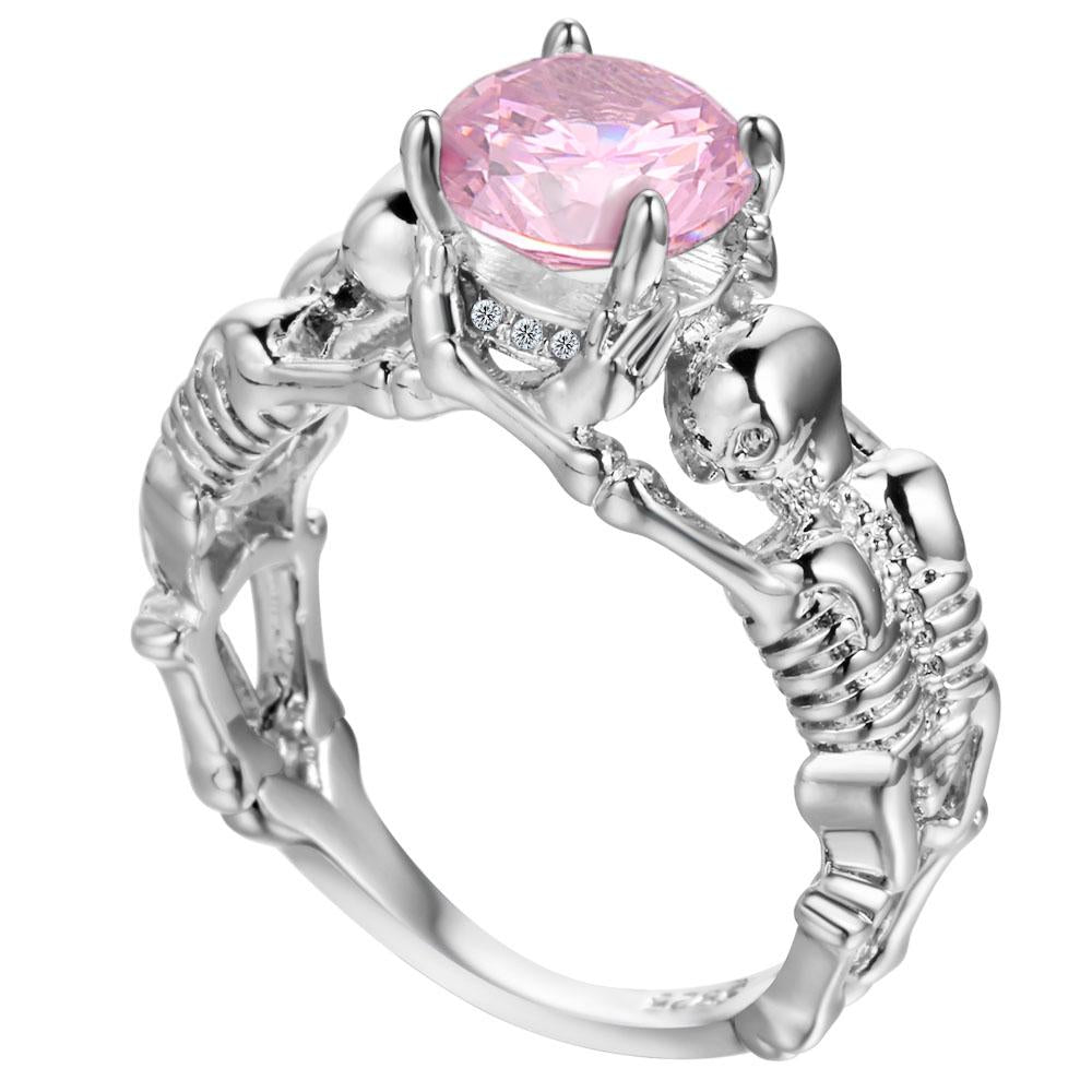 Skull Ring Gothic Pink