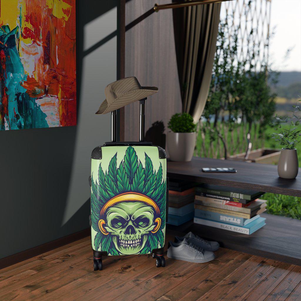green-skull-luggage-design
