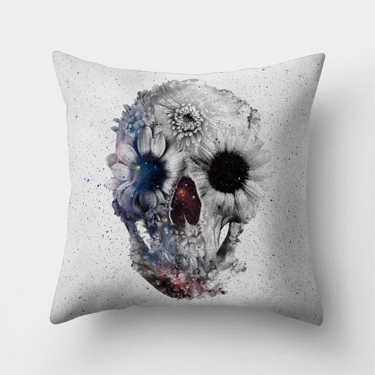 Grey Skull Pillow
