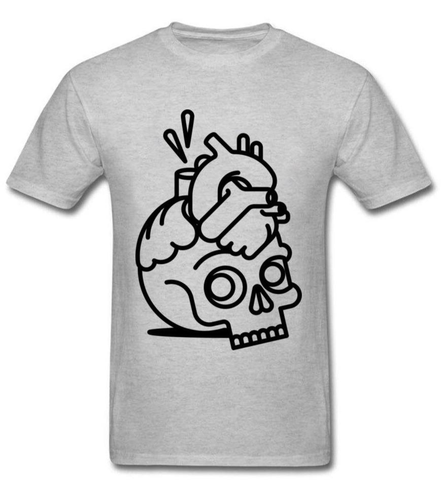 T Shirt Skull Heart