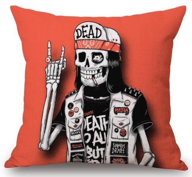 Heavy Metal Skull Pillow