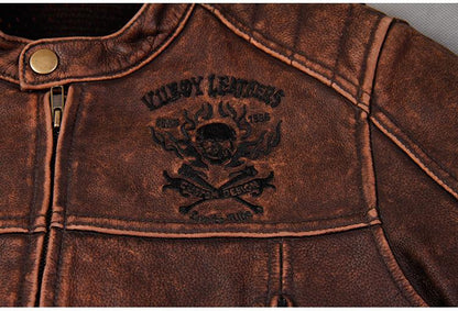 High Quality Skull Leather Jacket | Skull Action