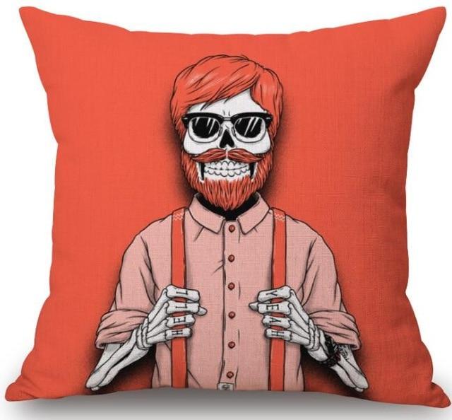 Hipster Skeleton Pillow