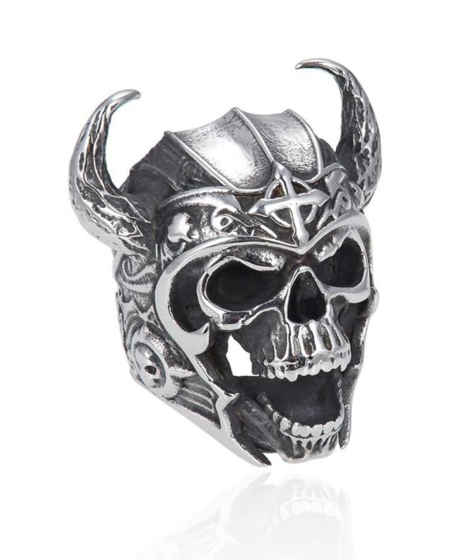 horned skull ring