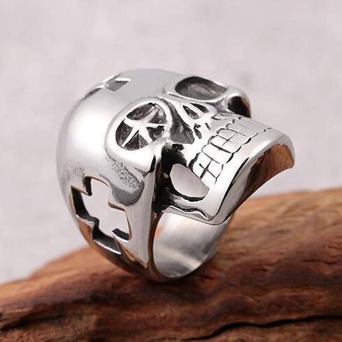 Large Stainless Steel Skull Ring | Skull Action