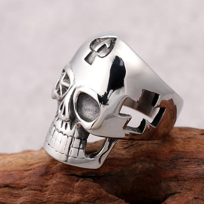 Large Stainless Steel Skull Ring | Skull Action