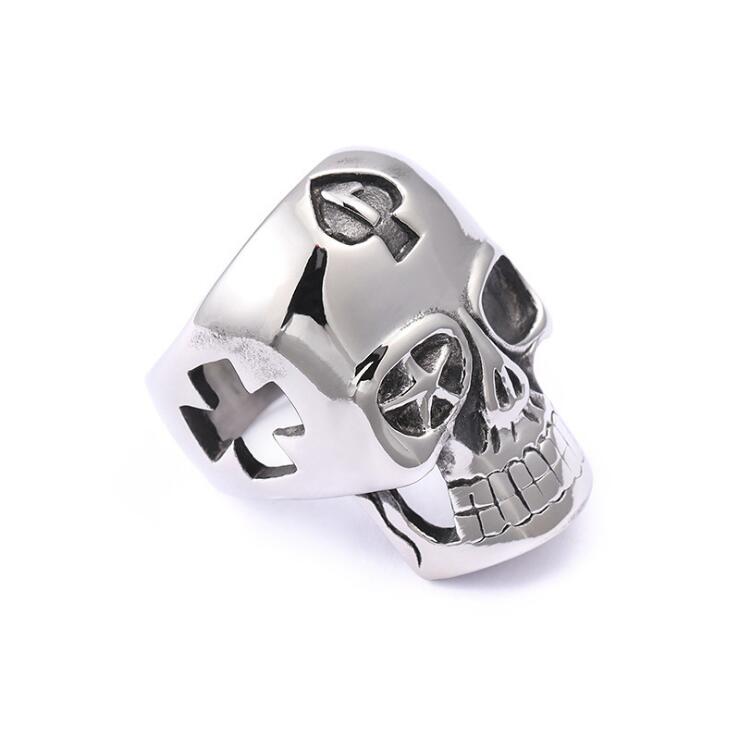 Large Stainless Steel Skull Ring | Skull Action