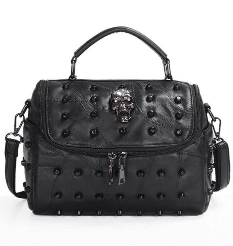 Leather Bag With Skull