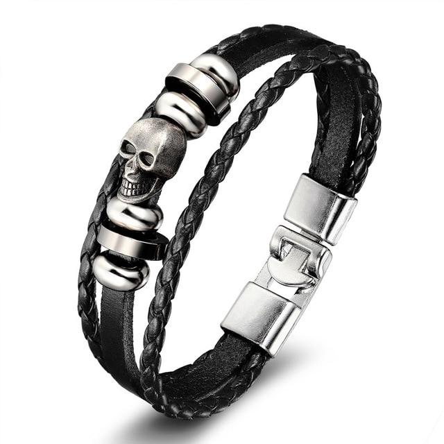 Leather Bracelet Skull | Skull Action