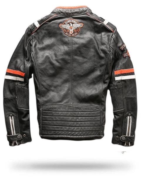 Leather Motorcycle Jacket With Skulls