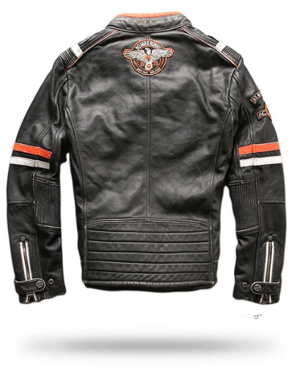 Leather Motorcycle Jacket With Skulls