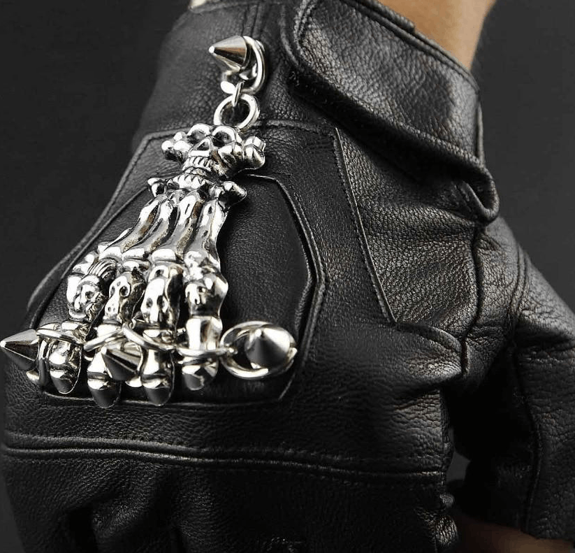 Leather Skeleton Motorcycle Gloves | Skull Action