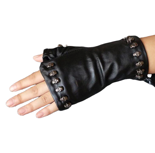 Leather Skull Gloves | Skull Action