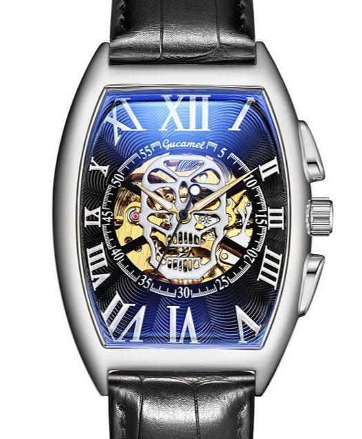 leather skull watch