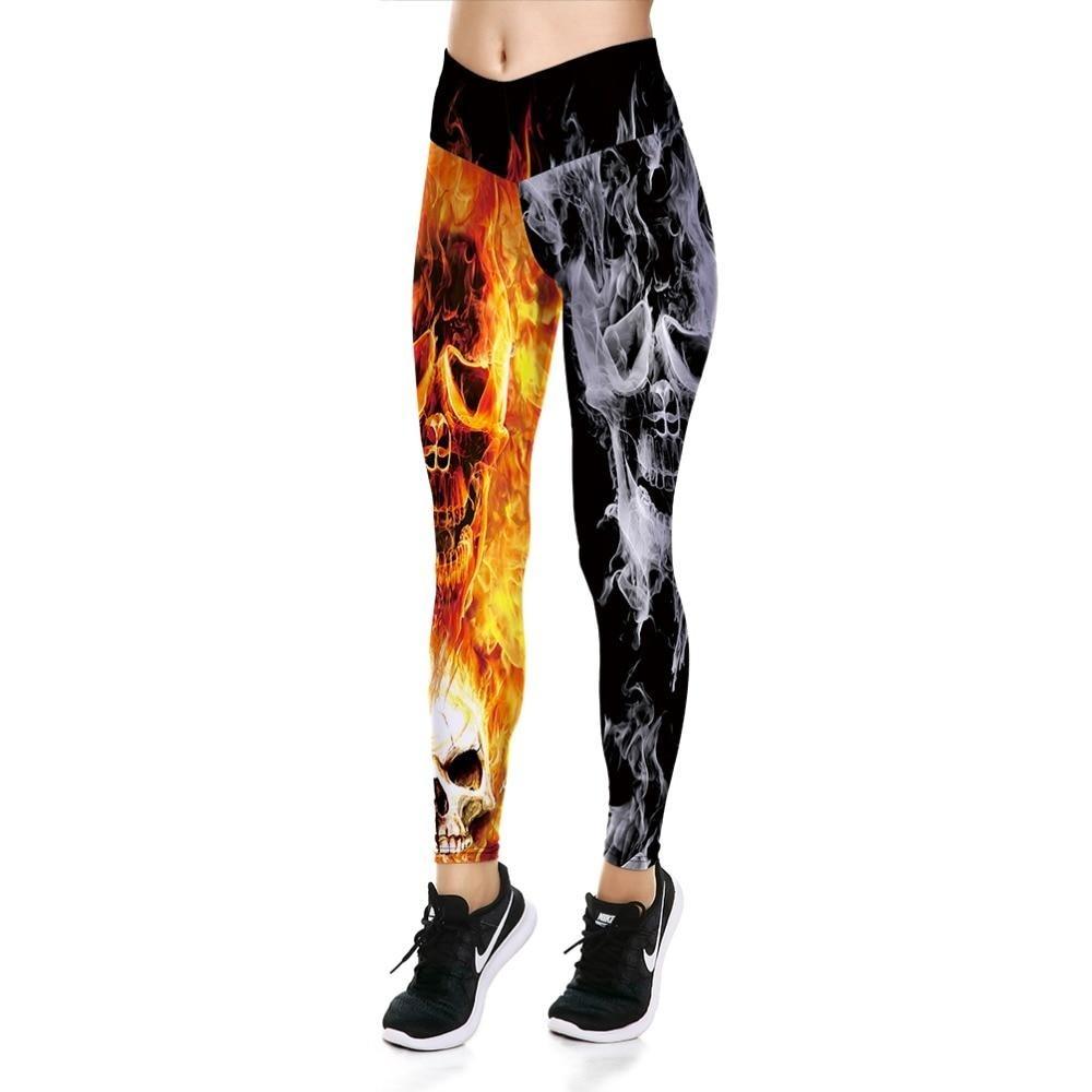 Leggings With Flames On Them | Skull Action