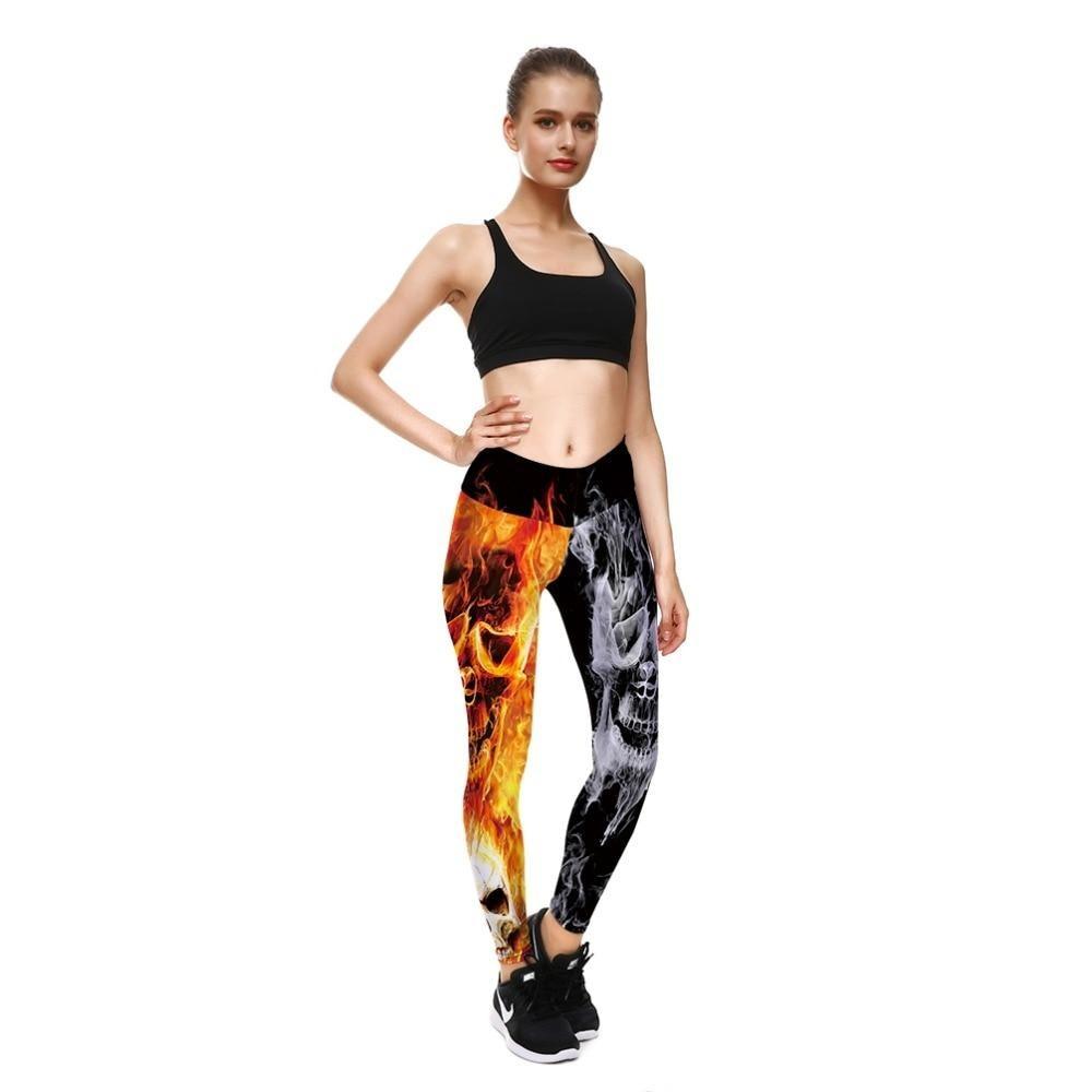 Leggings With Flames On Them | Skull Action