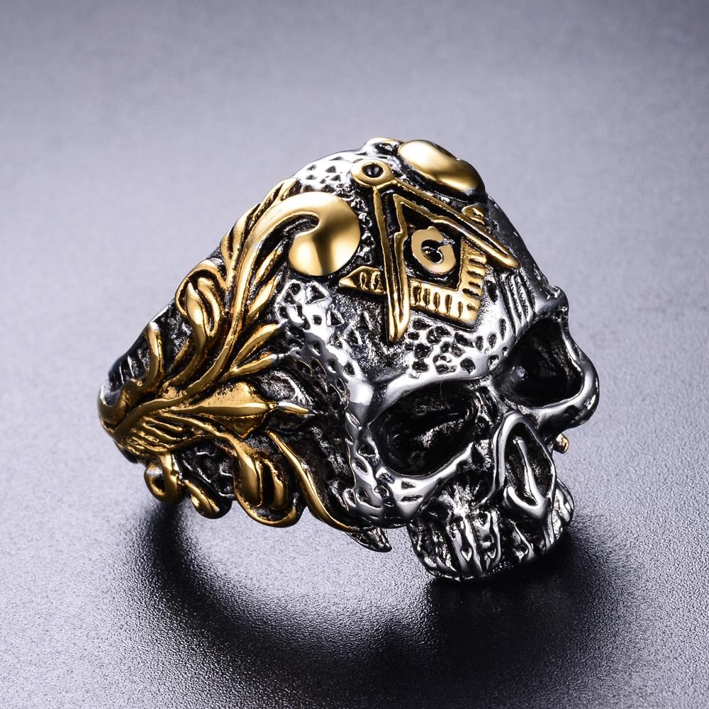 Buy Masonic Gothic Ring with Black Diamonds | High Twelve Collection