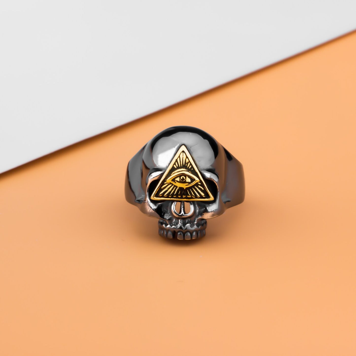 Masonic Ring Sterling Silver | Skull Action