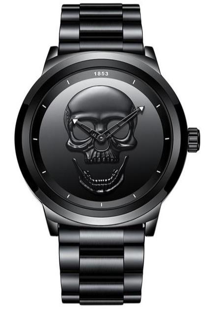 Matte Black Skeleton Watch | Skull Action