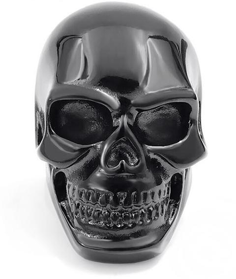 matte black skull ring