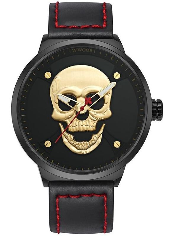 Mens Black Skeleton Watch