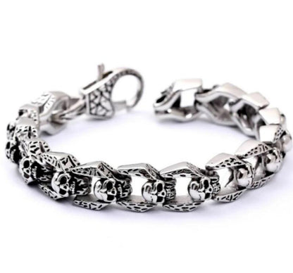 mens gothic silver bracelets