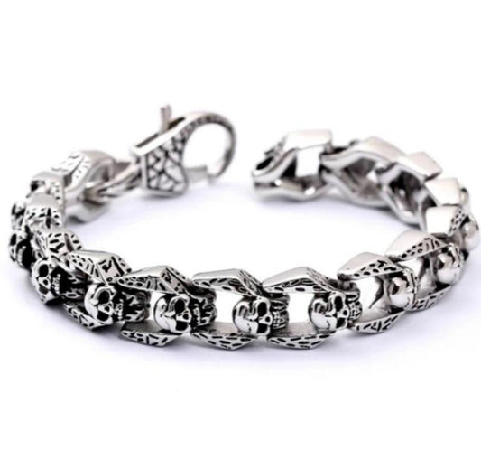 mens gothic silver bracelets