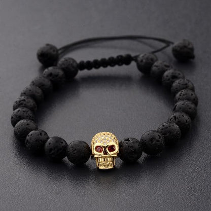 Mens Skull Bead Bracelet | Skull Action