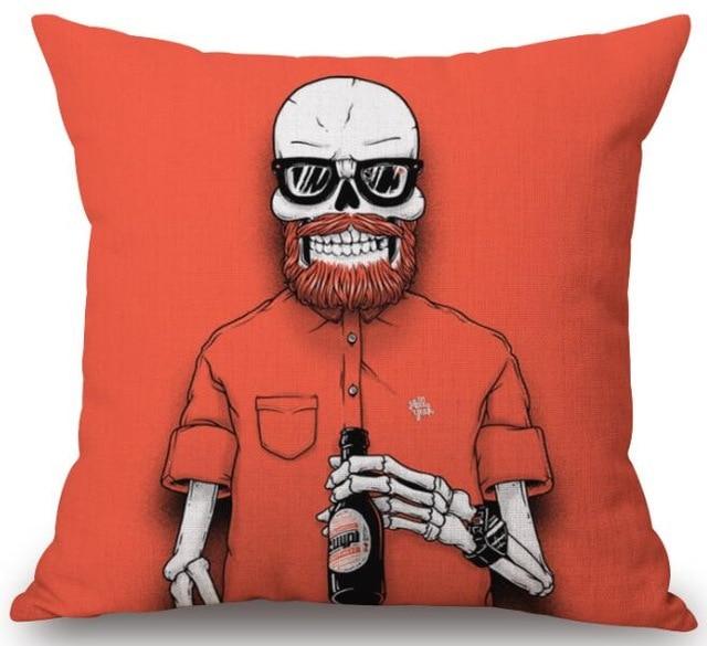 Metalhead Skeleton Pillow