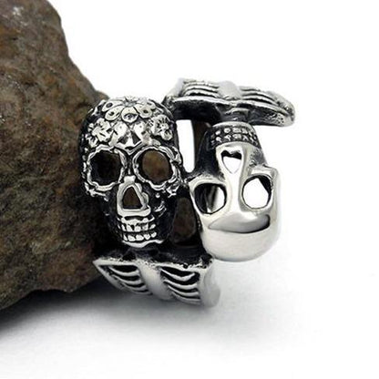 Mexican Skull Ring Steel | Skull Action