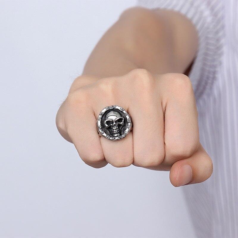 Motorcycle Chain Ring | Skull Action