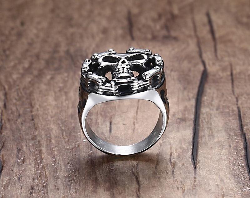 Motorcycle Chain Ring | Skull Action