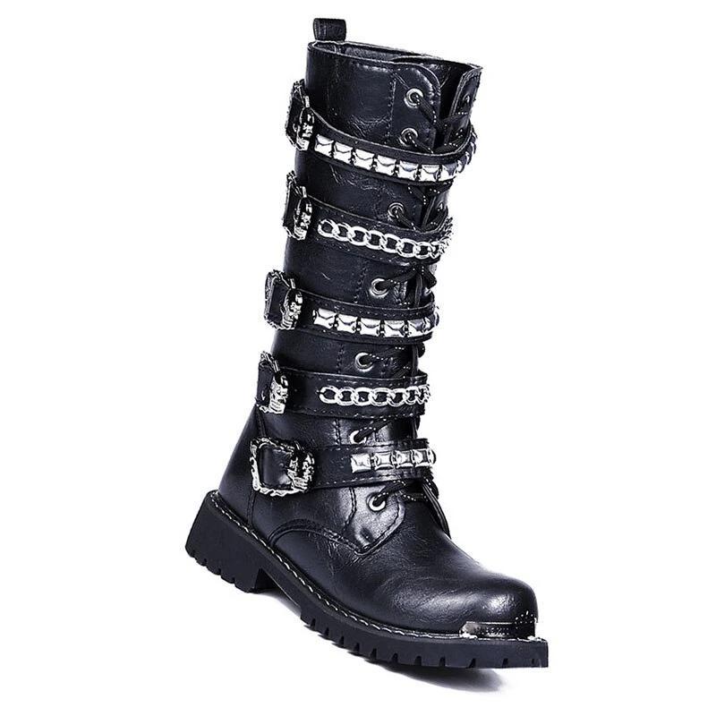 New rock skull boots best sale