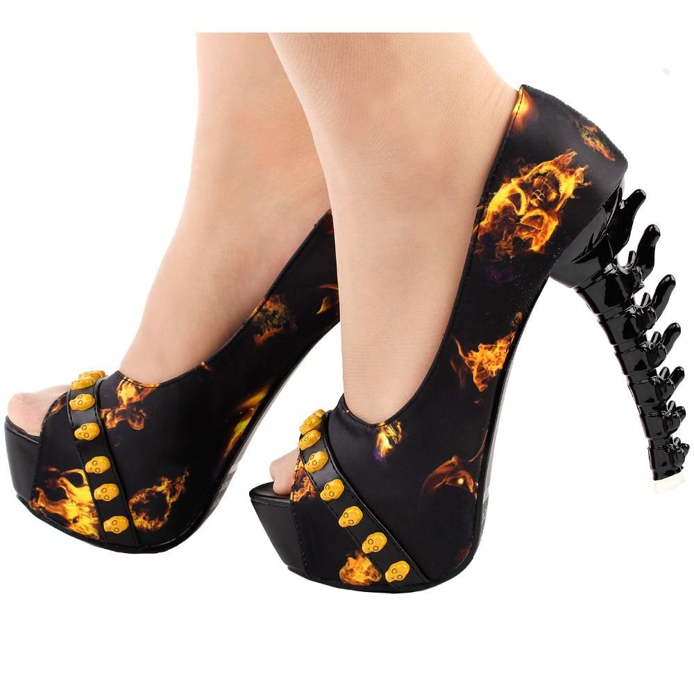 Orange Skull Heels | Skull Action