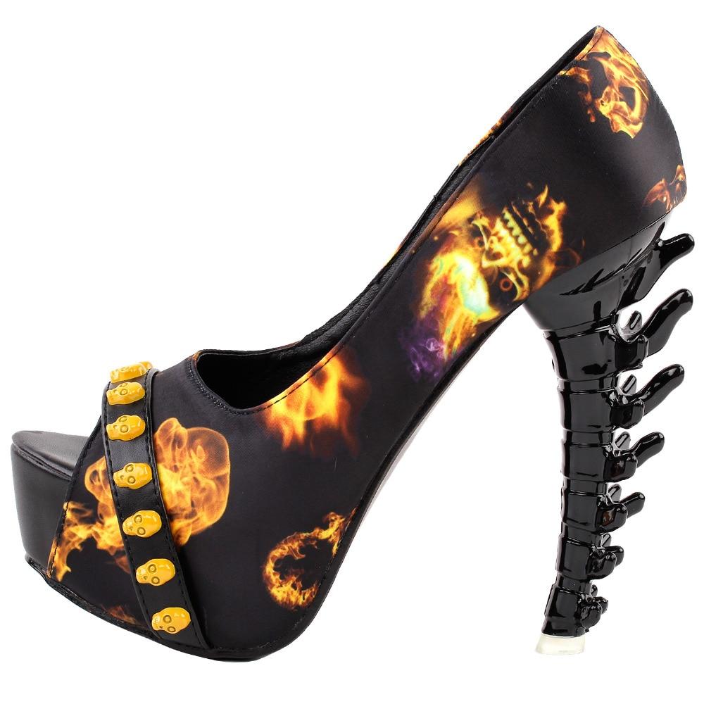 Orange Skull Heels | Skull Action