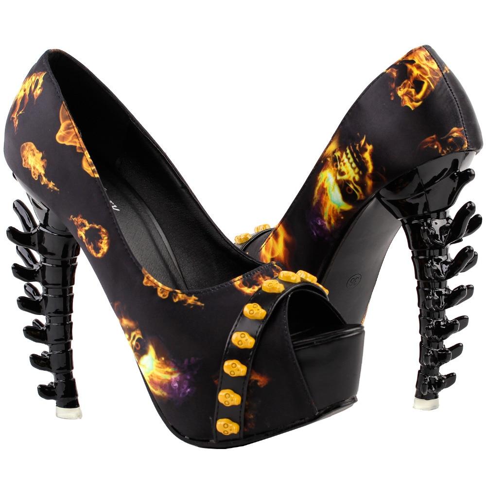 Orange Skull Heels | Skull Action