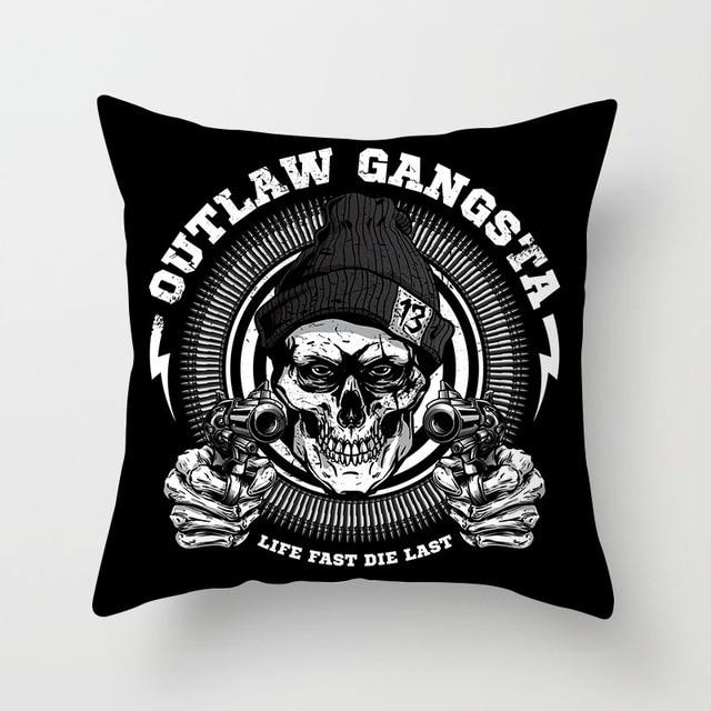 Outlaw Skull Pillow