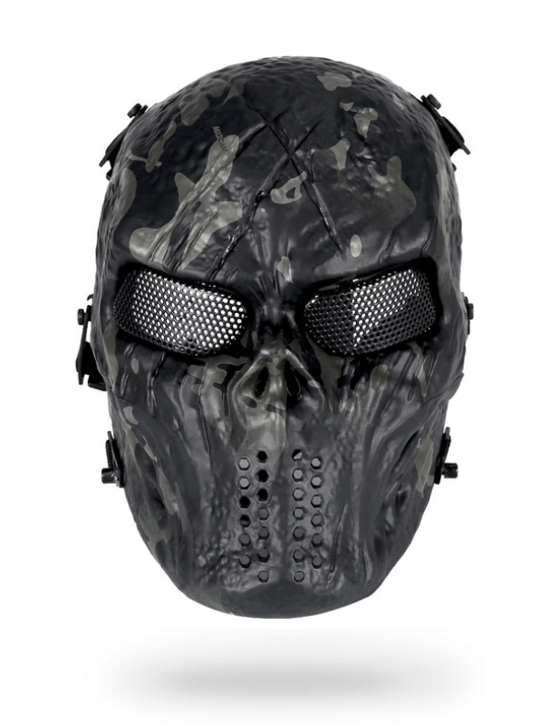 Paintball Mask Black Skull